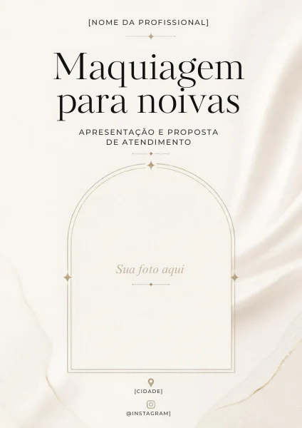 Capa editável do catálogo de maquiagem para noivas