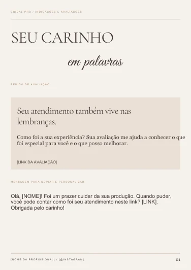 Prévia real do material Kit de Indicações e Avaliações